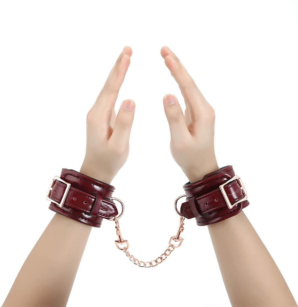 Liebe Seele SM Товары Ограничение 4 предмета Набор Винно-красный Натуральная кожа Косплей Королева Роскошь