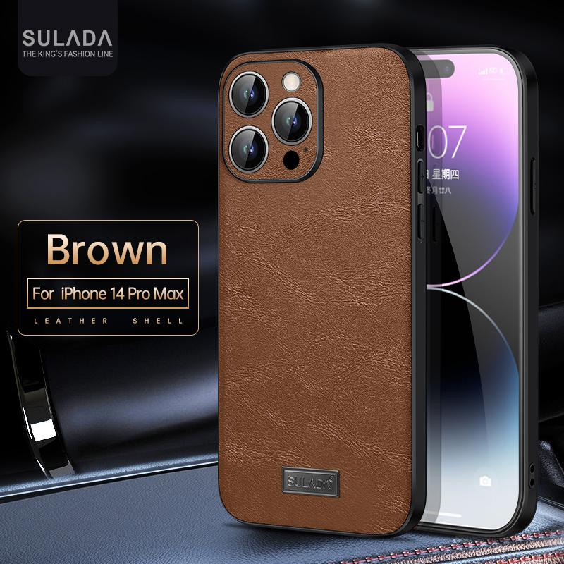 Business Sle Bla High Quality Leather Soft Phone Case for IPhone 17 Pro Max Air 16 E 15 Solid Color Shockproof Protective Cover
