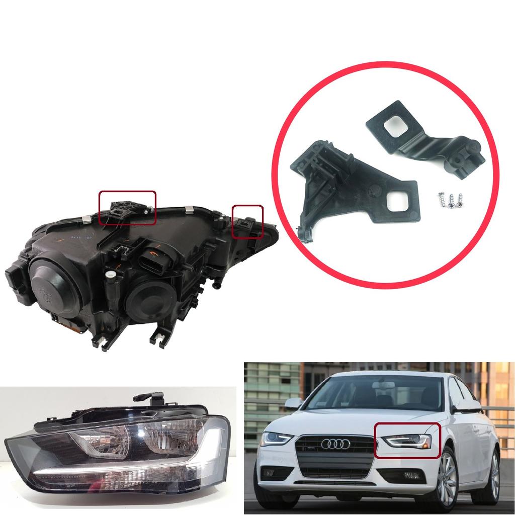 BHL538 Headlight Holder Mount Repair Bracket Tab Set Left Side for  A4 RS4 8K2 B8.5 A5 S5 RS5 B8.5 8T0998121B