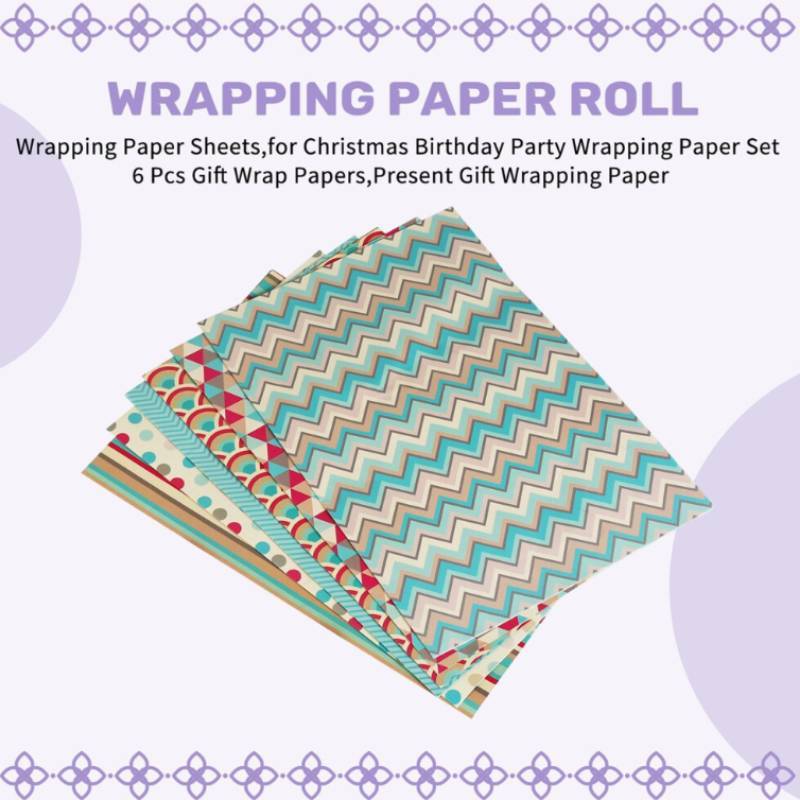 Copperboard Gift Wrap Paper Pack With Colorful Patterns For Special Occasions