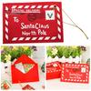 10 шт., Рождественские подвесные украшения в виде конвертов, Санта-Клаус, Северный полюс, многоразовые праздничные украшения, рождественская елка, ткань, красное письмо с пожеланиями, орнамент, кулон