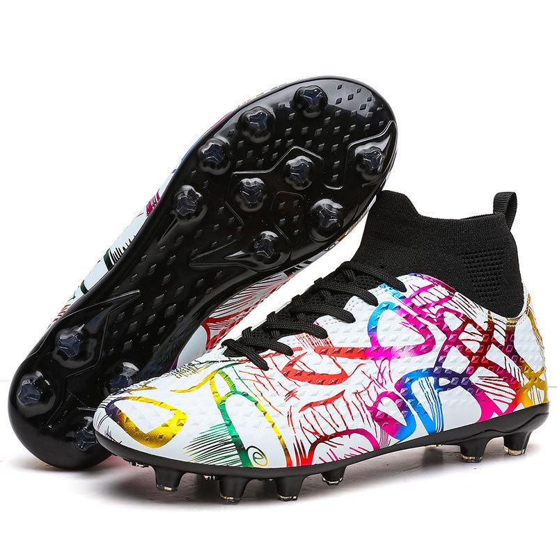 Men and Women Nail Young Children New Student Non-slip Sports High-top Football Shoes Leather Football Shoes Competition