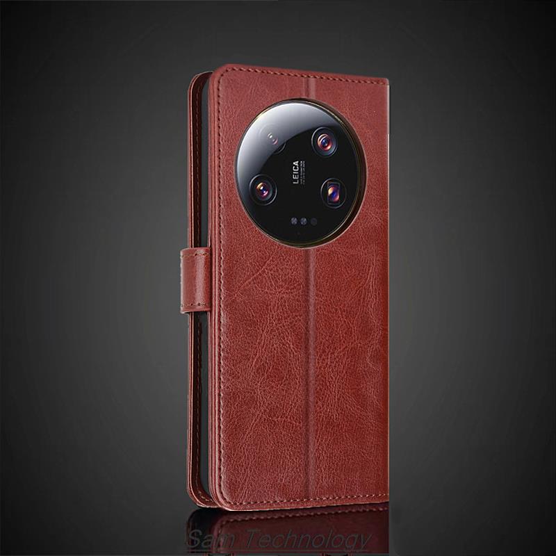 Обложка-держатель для карт Кожаный чехол для Xiaomi 13 Ultra 13U 6.73" PU Кожаный чехол-книжка Ретро кошелек Чехол для телефона Бизнес Fundas Coque