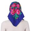 Sunscreen Rose Flower Print Head Scarf Polyester Square Shawl High Quality Headwraps