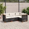 VidaXL Garden Lounge Set 4 Pcs with Cushions Black Braided Resin 3261800