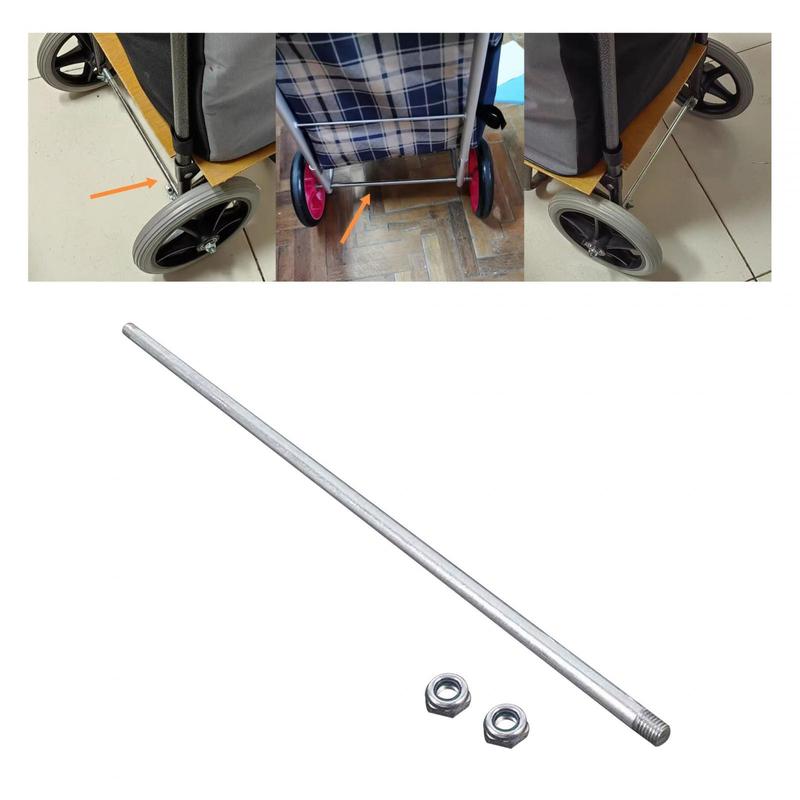 Hand Truck Axle Shaft Maintainance Replacement Metal Axle Shaft for Wagon Material Transport Equipment Trolley Carts Dollies