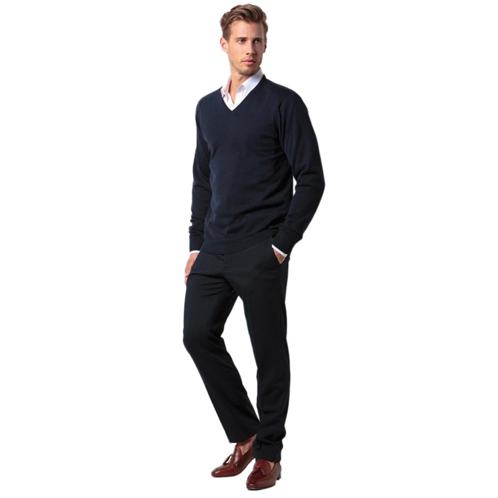 Kustom Kit Mens Arundel Long Sleeve V-Neck Sweater