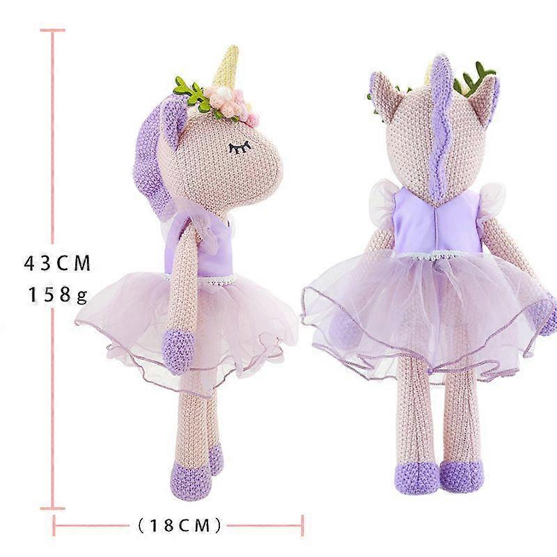 Knitted Unicorn Plushies Plush Toy Stuffed Animals Doll Kids Gifts 40cm