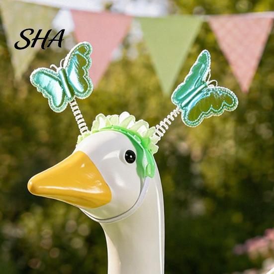 Outdoor Fairy Goose Costume 1 Set Flower Outfit, Winged Clothes And Butterfly Headwear, Outfit Porch for 23-Inch Statue Garden Yard Decoration Decor