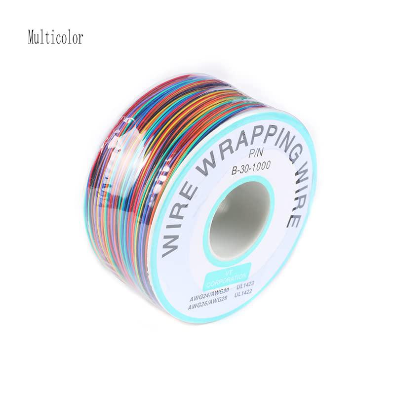 250Meters 30 AWG Wrapping Wire 10 Colors Single Strand Copper Cable Ok Electrical for Laptop Motherboard PCB Solder