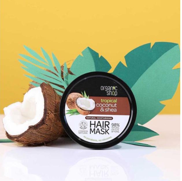 Organik shop naturalna nawilżająca maska do włosów kokos i masło shea 250 ml