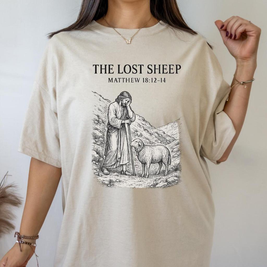 Parable Of The Lost Sheep Shirt, Bible Verse T-Shirt, Faith Based Clothing, Worship Gospel Shirt, Catholic Religious Gifts, Jesus T-Shirt