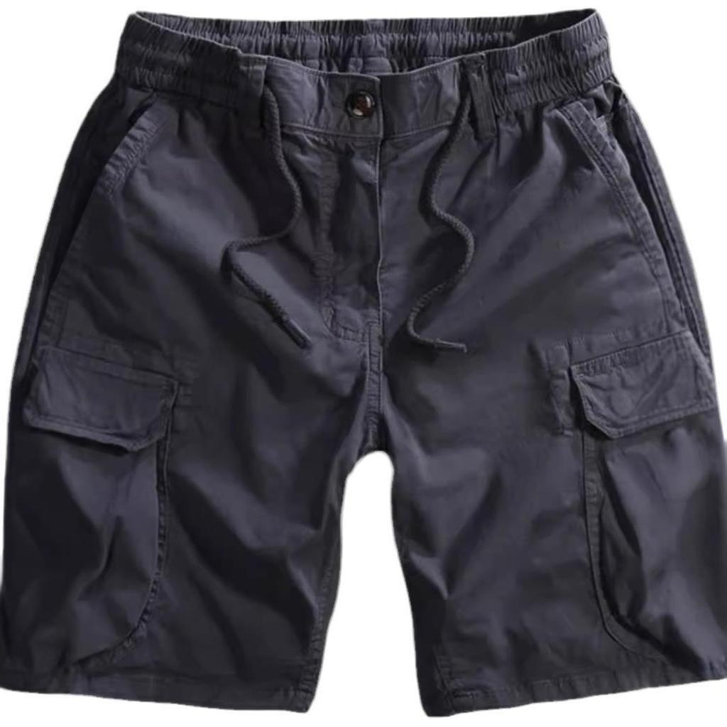 Men's American Retro Workwear Five-Point Shorts: Summer Comfort, Loose Fit, Multi-Pocket, Mid-Length
