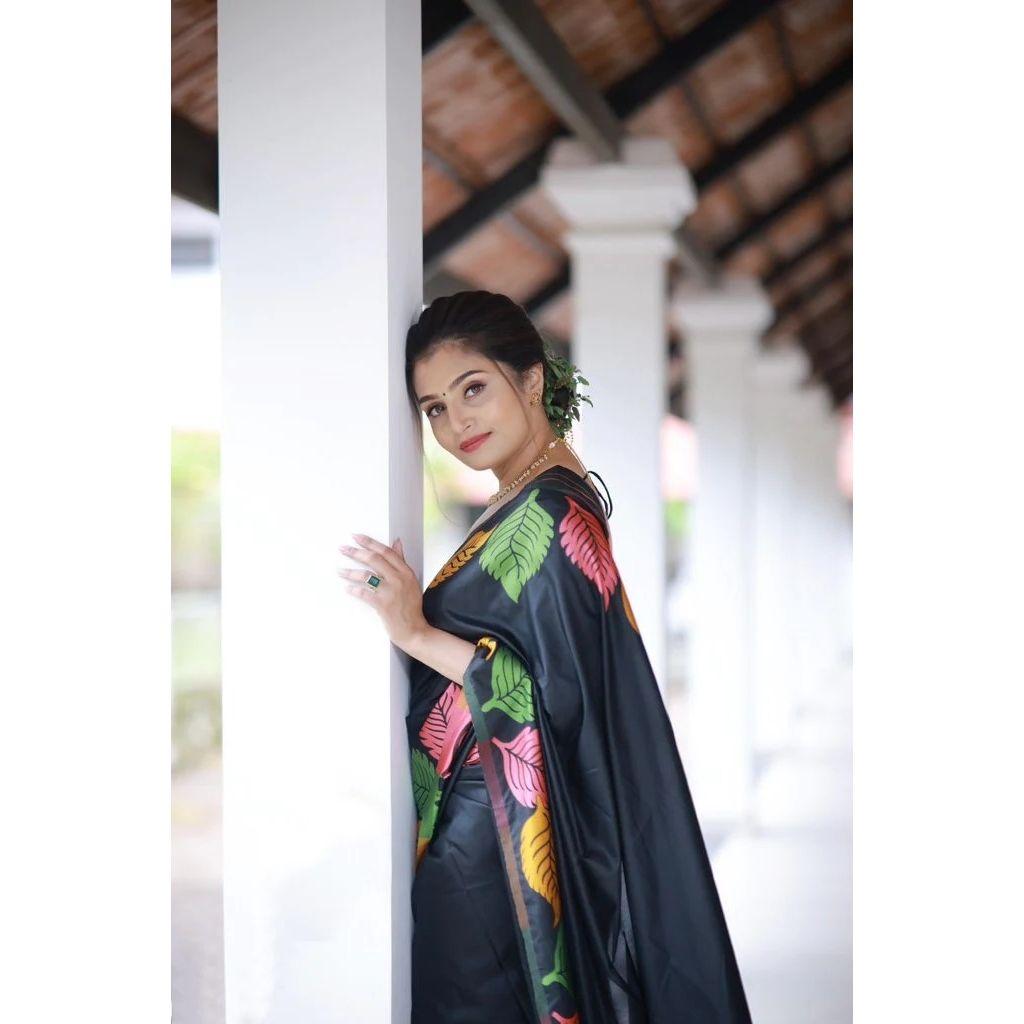 Банараси Мягкий Личи Шелк Сари