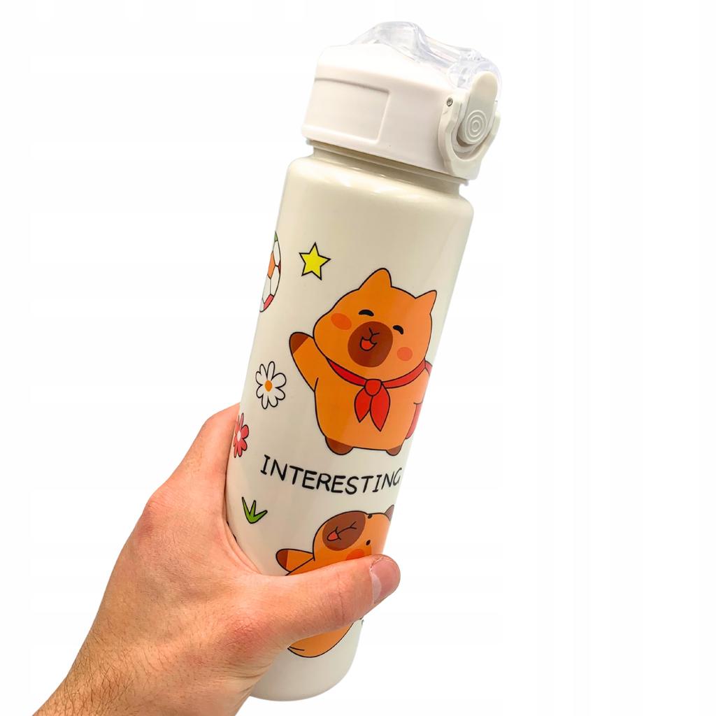 Capybara Water Bottle With Straw For Children To School 690 Ml