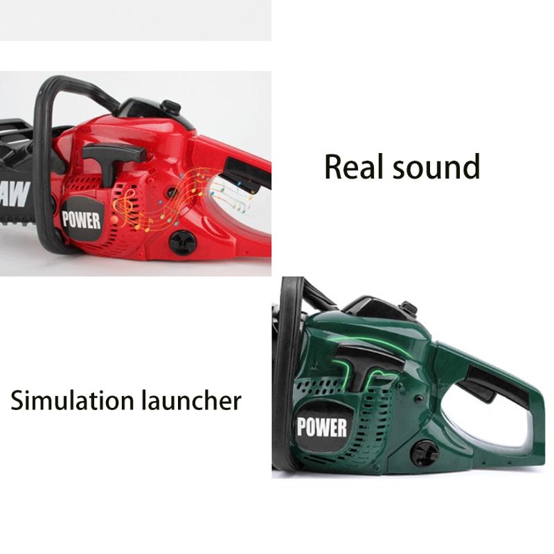 Детская электрическая цепная пила, игрушка, интерактивный строительный инструмент с реалистичным звуком, рождественские сувениры для маленьких мальчиков