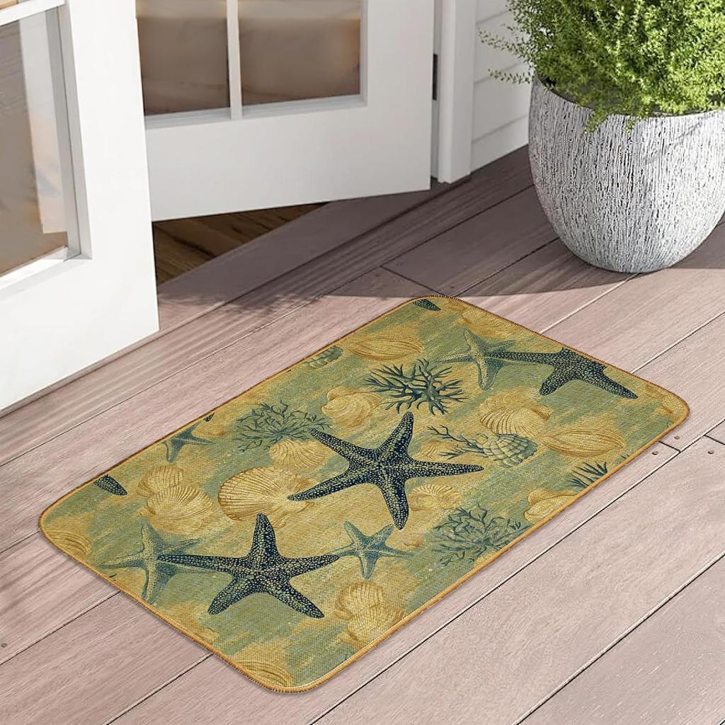 Retro Butterfly Floor Mat Bathroom Door Mat Dirt Resistant and Easy To Maintain Foot Mat