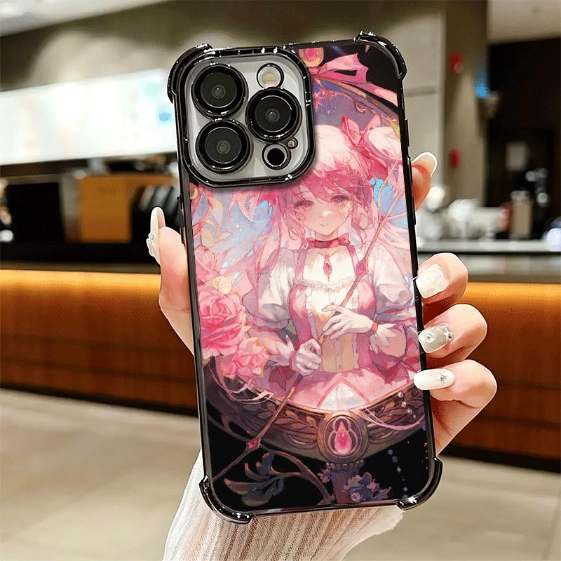 Мягкий чехол для телефона с аниме Мадока Магика Для iPhone 15 16 17 Air 14 Pro Max 16E Plus 13 12 Mini Покрытие Защита от падения Fundas