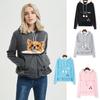 Женские толстовки с большой сумкой, женский держатель для домашних животных, осенний модный пуловер, сумка с кошачьими ушками