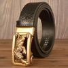 New Tiger Zodiac Automatic Buckle Men's Crocodile Pattern Cowhide Belt
