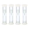 PATIKIL 3-Minute Hourglasses, 4 Pieces Small Hourglasses with Plastic Covers, Countdown Hourglass for Games, Kitchen, Party Favors, DIY Decorations, W