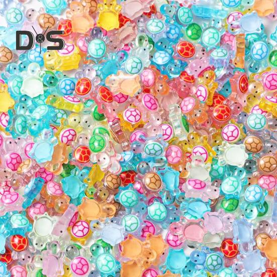 200 Pcs Mini Resin Turtles Glow In The Dark Tiny Turtle Figurines Miniature Turtle Statues for DIY Fairy Garden Micro Landscaping Decor