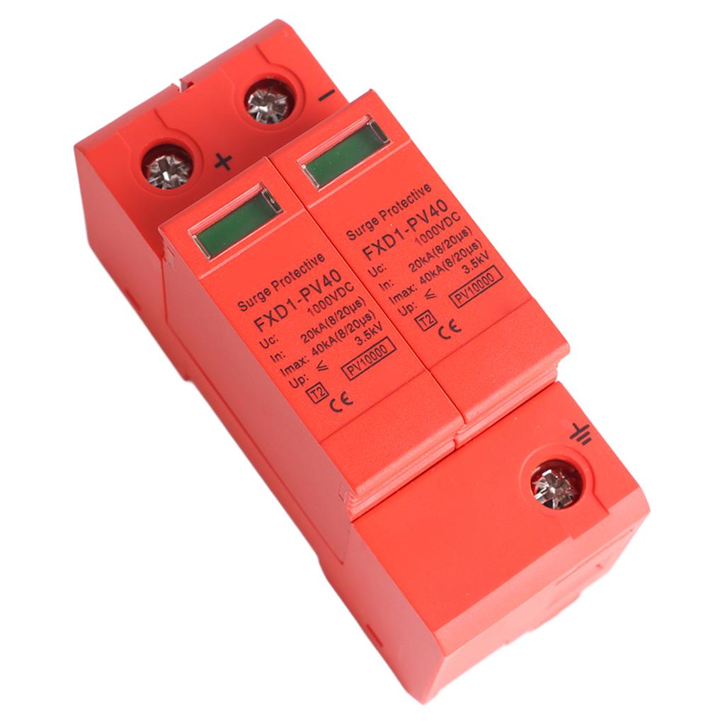 Устройство защиты от импульсных перенапряжений 2P Фотоэлектрический Ограничитель перенапряжений постоянного тока DC1000V 40 кА для электроники