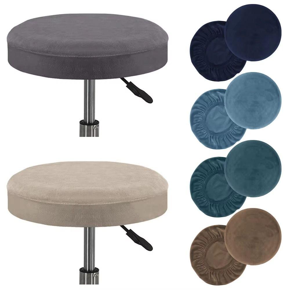 Мягкий бархатный круглый чехол для стула-табурета, утолщенный эластичный чехол на сиденье стула, эластичный моющийся чехол-подушка для табурета