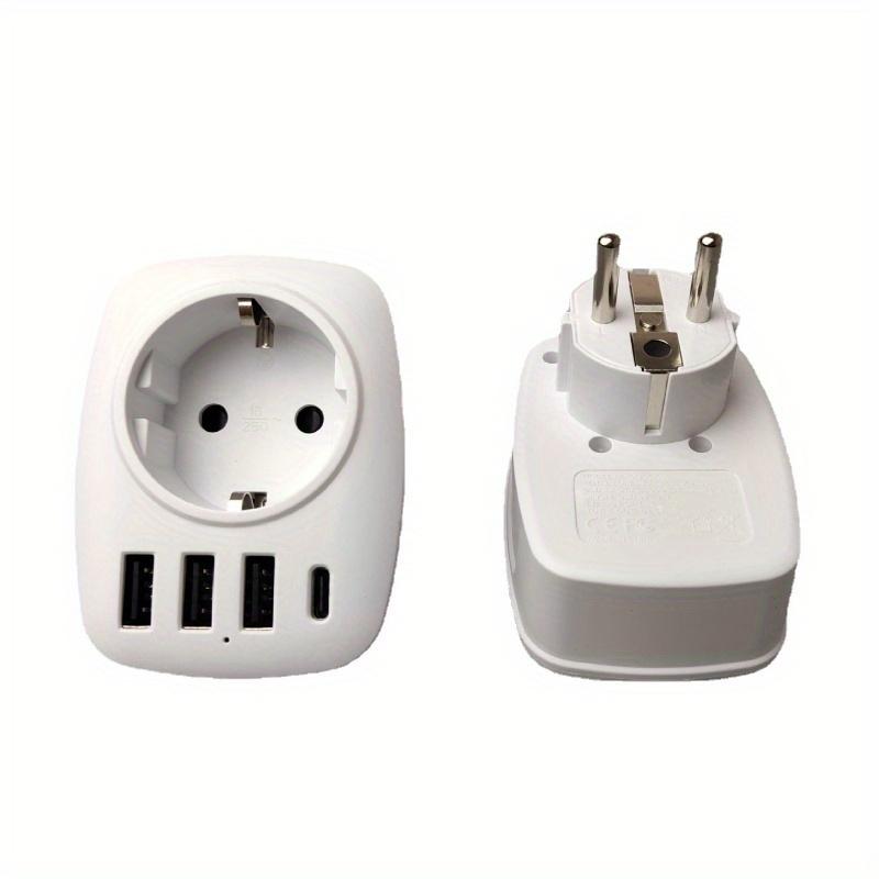 Розетка европейского стандарта, розетка немецкого стандарта, вилка 5-в-1, 3680 Вт, розетка высокой мощности с 3 портами USB QC 3.0, быстрая зарядка, 1 порт Type-C, адаптер питания 16 А