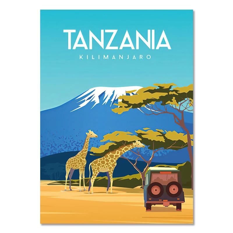 Марокко Пейзаж Постер Париж Нью-Йорк Сити Путешествия Холст Живопись Современное Настенное Искусство Модульная Печать Картины Проход Домашнее Украшение