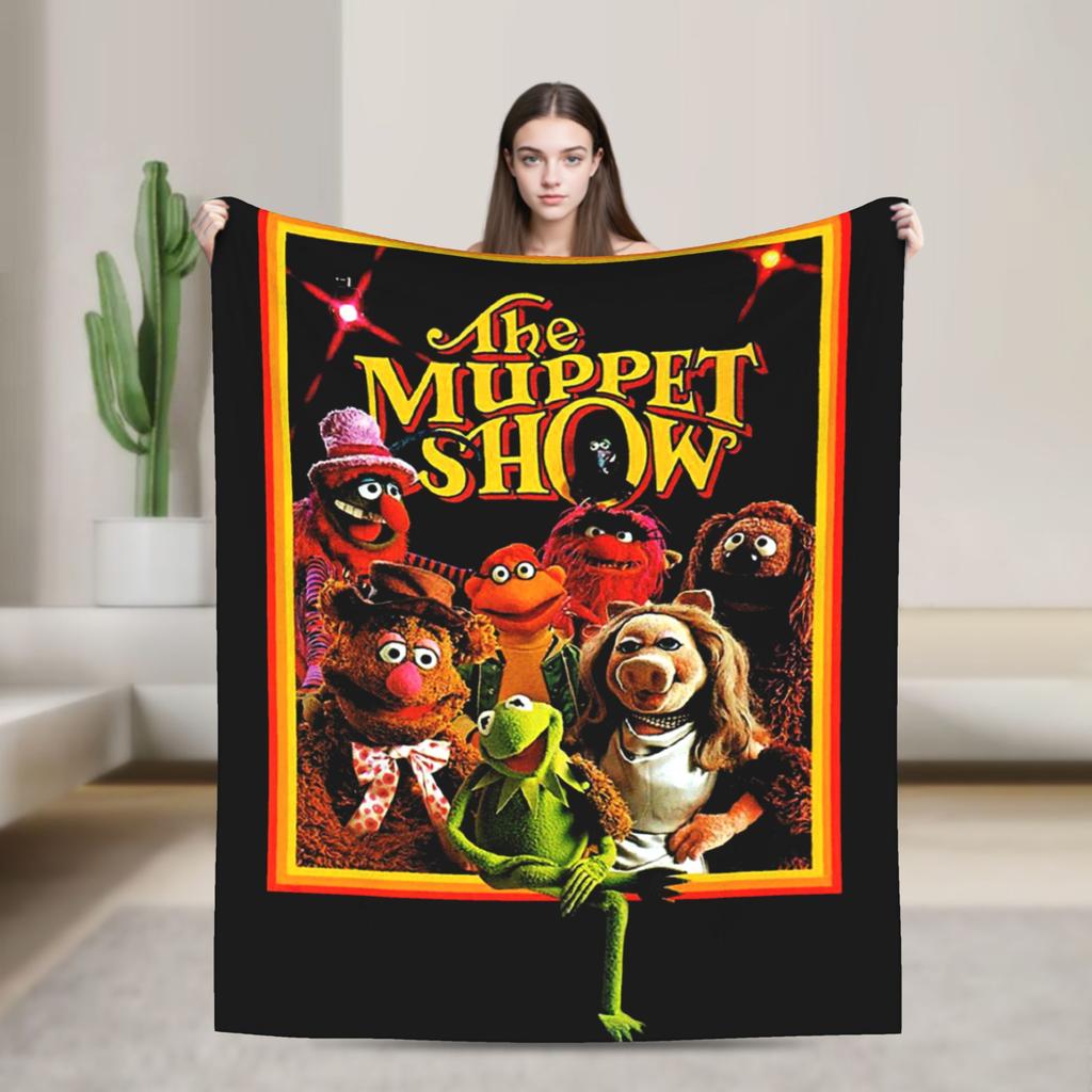 Ms Piggy Queen Vintage Muppet Show Blankets Coral Fleece Plush Super Warm Throw Blankets for Bedroom Sofa Bedspread