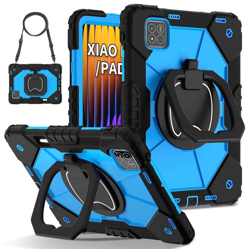 Для Xiaomi Pad 7 / Xiaomi Pad 7 Pro.360° вращающаяся рукоятка прочная защитная подставка TPU+PC 3в1 противоударный противоударный чехол для планшета и ПК