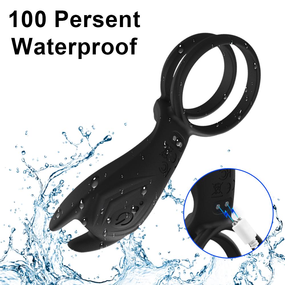 Вибрирующее кольцо для пениса с дистанционным управлением для мужчин, пар, двойное кольцо для пениса, кольцо для задержки эякуляции, стимулятор клитора, секс-игрушки