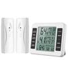 Indoor Outdoor with Audible Alarm Temperature Meter Wireless Thermometer for Kitchen, Freezer, Garden Digital Display Screen +2 Sensor