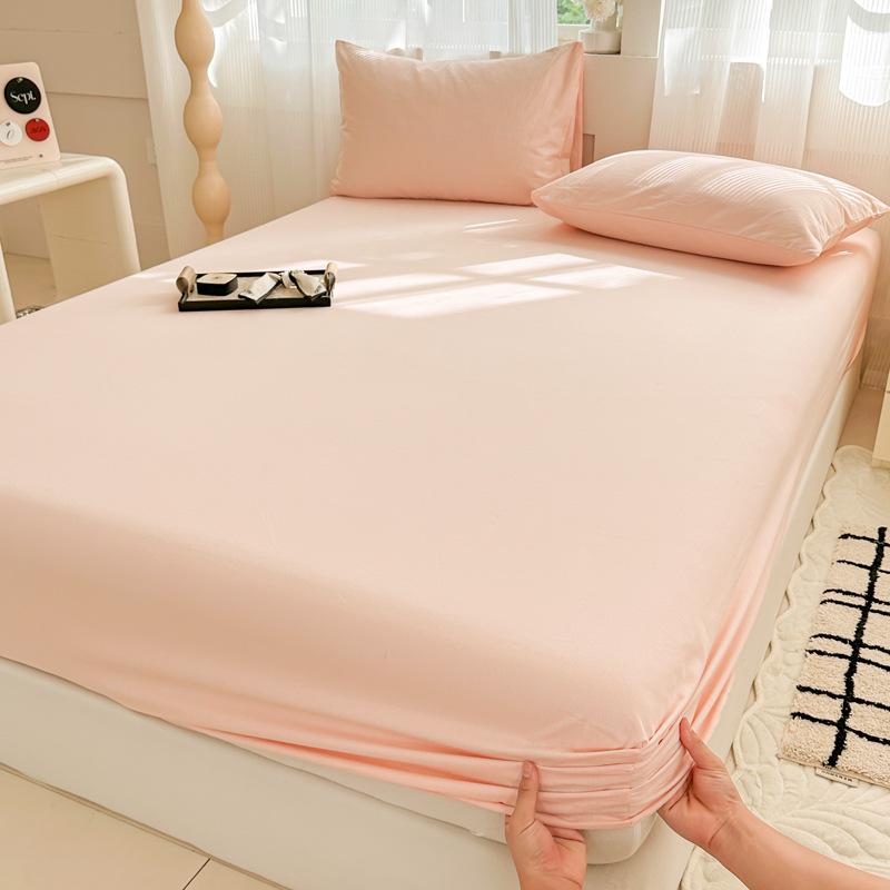 Осень/Зима Толстая Однотонная Хлопковая Фланелевая Простыня на Резинке и Пыльник