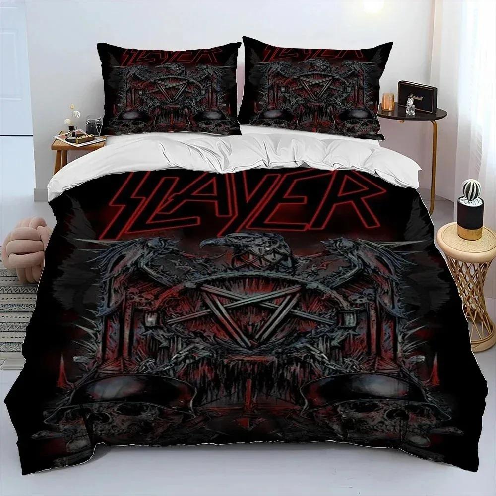 Slayer Heavy Metal Band Music Comforter Bedding CollectionDuvet Cover Bed Collection Quilt Cover PillowcaseKing Queen Size Bedding Collection Kids