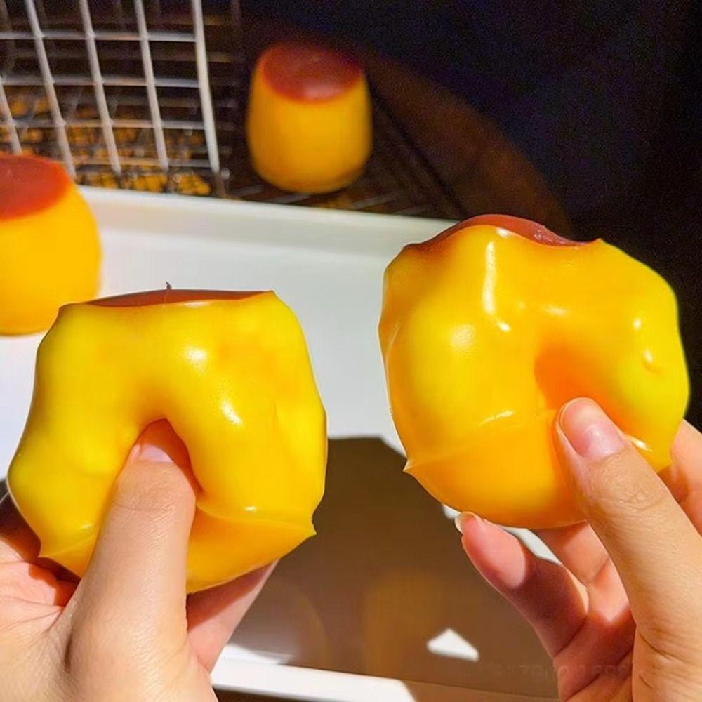 Crispy Sound Squeezing Ball Caramel Pudding Squishy Toy Sensory Pudding Handmade Ball Small Gift