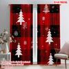 2 шт., 2D-печать на плоскости Шторы и оконный декор рождественские елки2 Универсальный 100% полиэстер (без удилища) Использование для наружных украшений