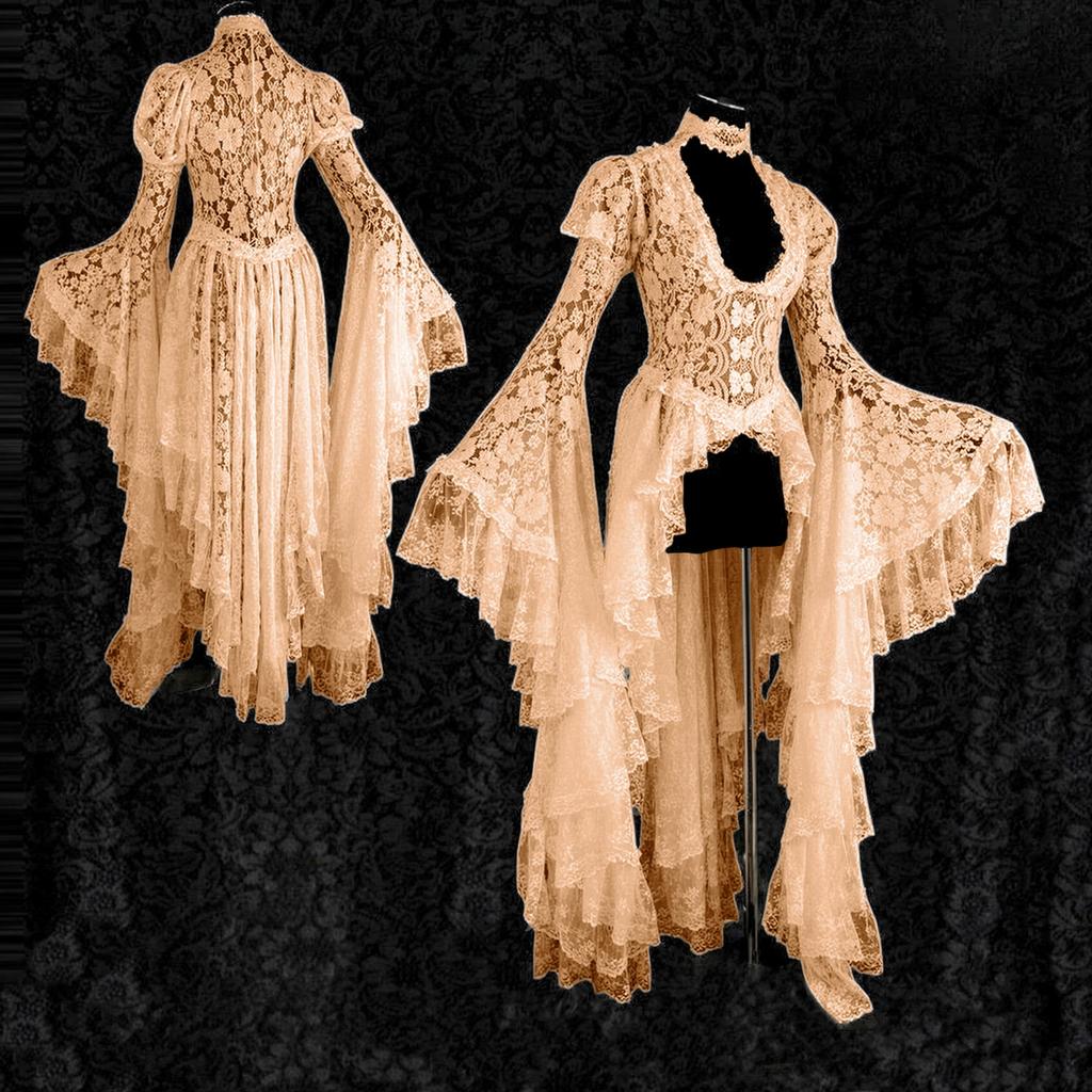 Винтажный Хэллоуин Средневековый Ренессанс Косплей Костюмы Платье Женское Готическое Кружевное Повязка Черное Маскарадное Платье Макси Платье Vestidos
