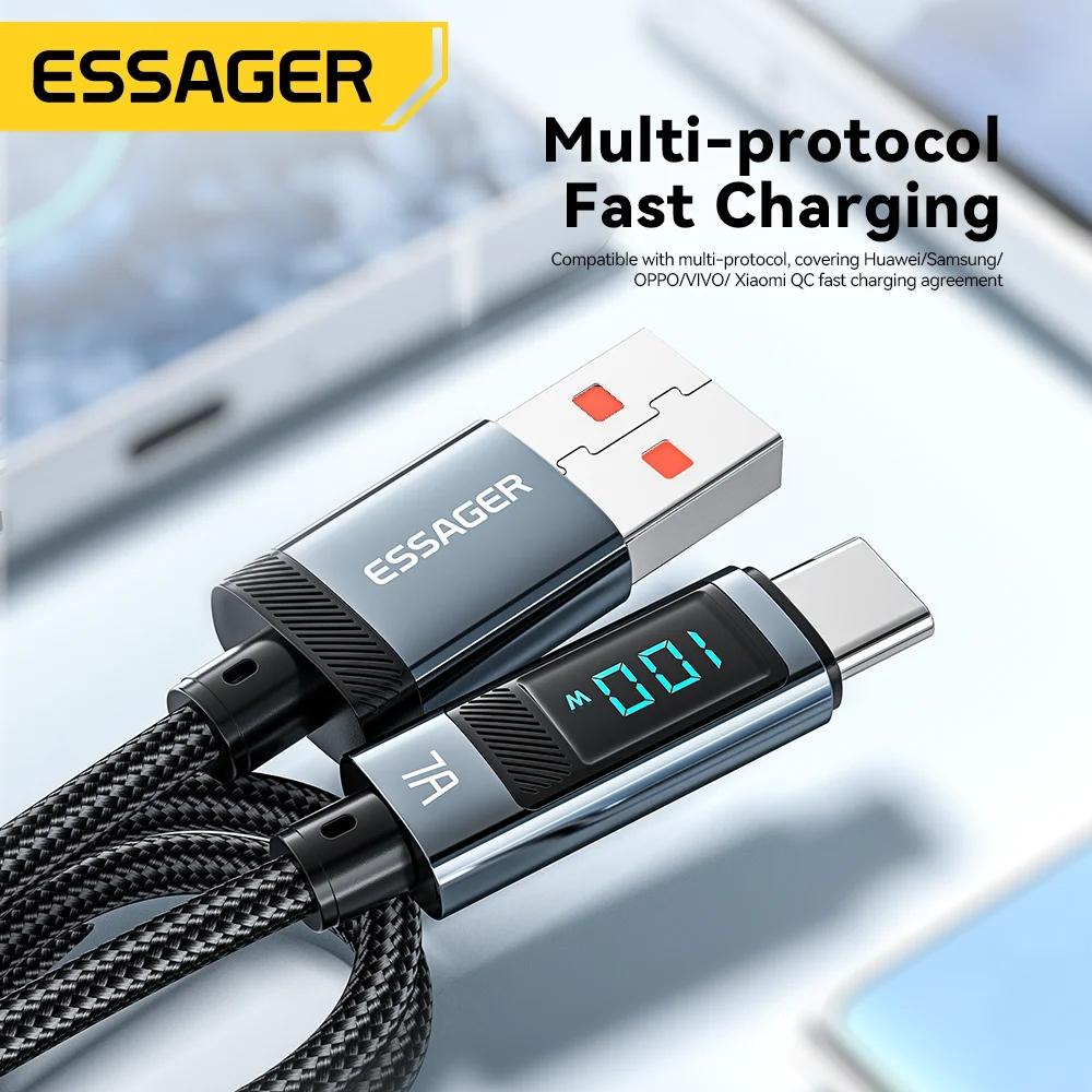 Essager 100 Вт USB Type C кабель для быстрой зарядки для Macbook Pro Xiaomi Samsung Super Charge 7A USB C зарядное устройство кабель для передачи данных провод