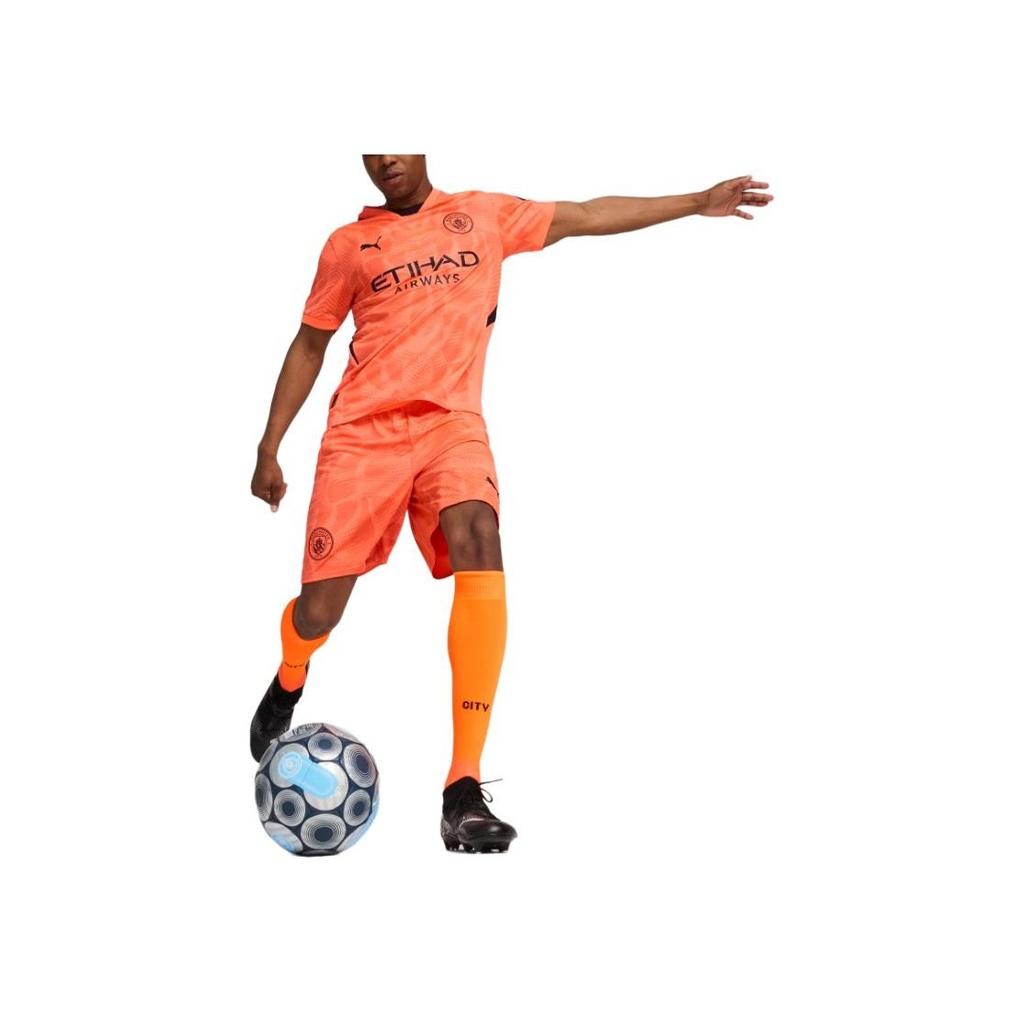Puma Футболка мужская вратарская Manchester 24/25 с круглым вырезом и коротким рукавом, оранжево-красная 775107-36