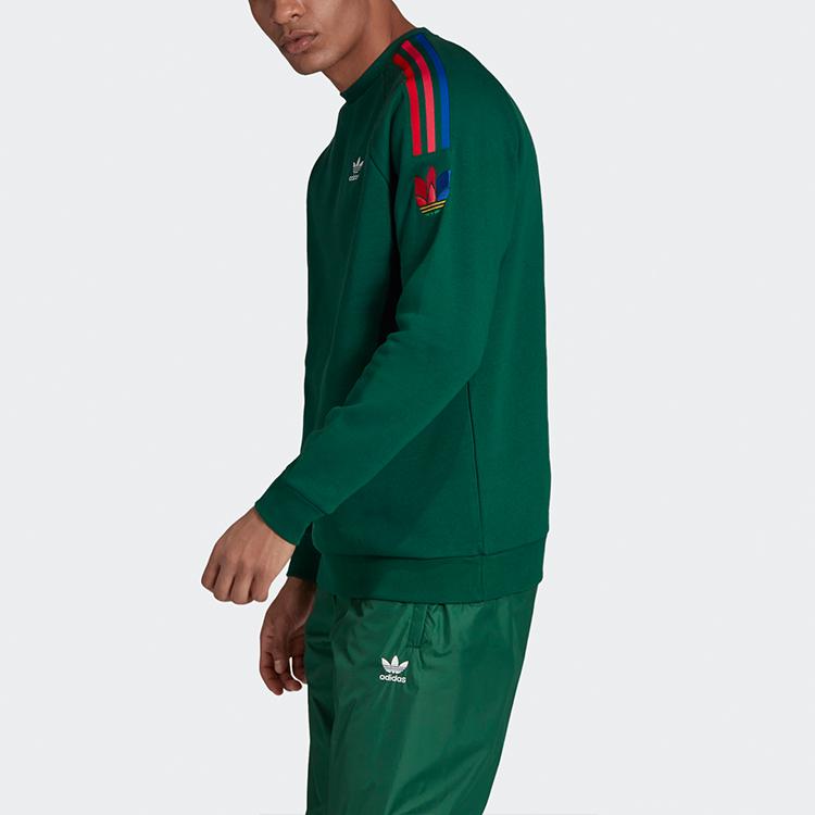 adidas Мужская толстовка с круглым вырезом Originals Trefoil 3D Logo, зеленая, GF0224