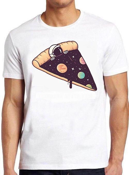 Pizza Slice Astronaut Planets Funny Meme Gift Tee Gamer Cult Movie T Shirt M748