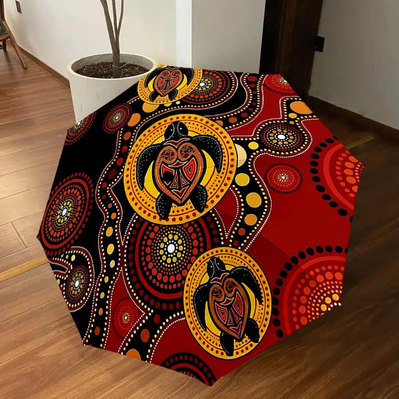 1PC Turtle Dot_Painting Umbrella-8-Rib Reinforced, Automatic Open, Lightweight & Durable, Fashion Accessory for Outdoor, H0403