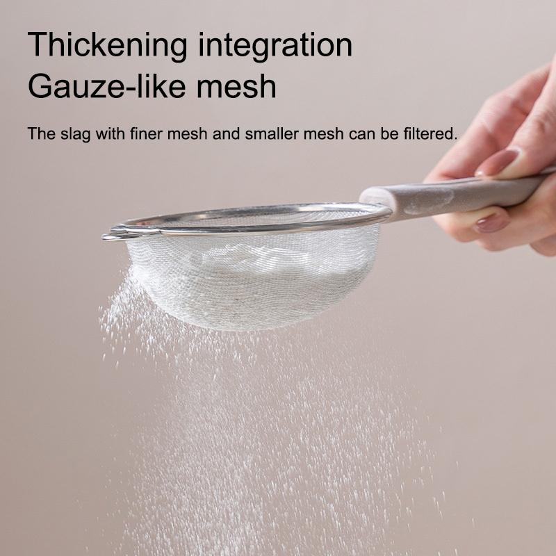 Сетчатый фильтр из нержавеющей стали с ручкой из полипропилена, тонкая фильтрация соков, остатков и муки, идеально подходит для домашней выпечки