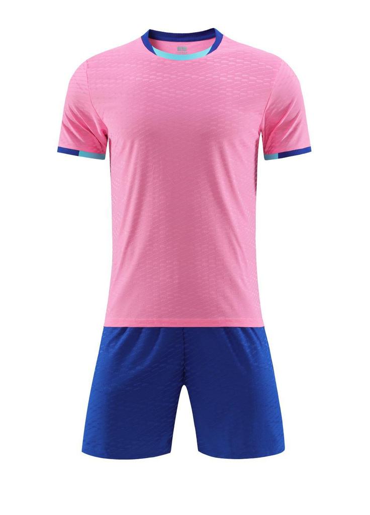 Brand Jacquard Fabric Football Jersey Set Men'S And Women'S Short-Sleeved Jersey Football Jersey Blank Version Jersey Fan Version