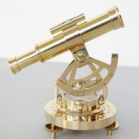 Marine Vintage Theodolite Alidade Telescope 17.78cm Compass Nautical Item