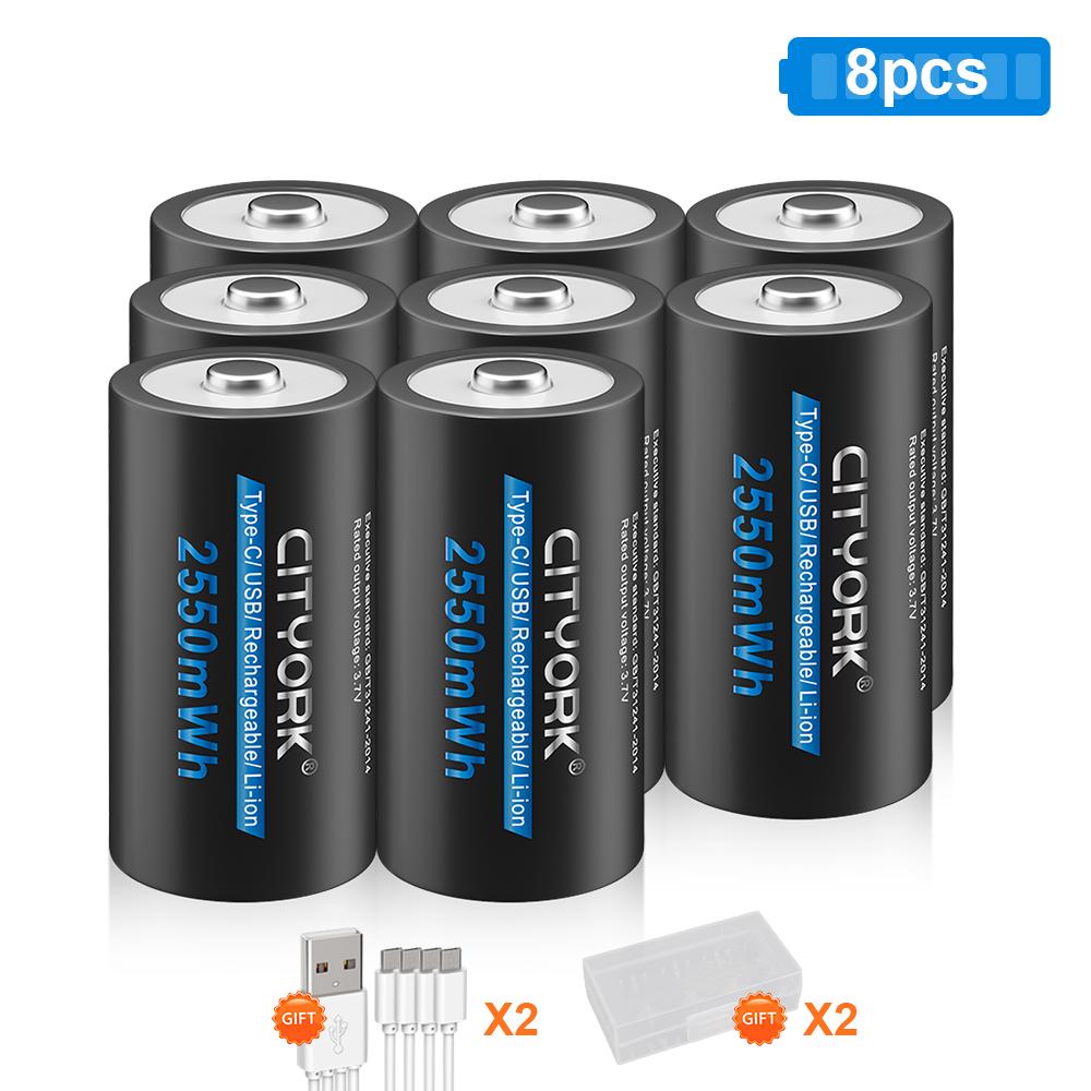 3,7 В CR123A Батарея 2550 МВтч 16340 Литий-ионные аккумуляторы 100% Емкость для светодиодного фонарика RCR123 Батарея + USB-кабель типа c