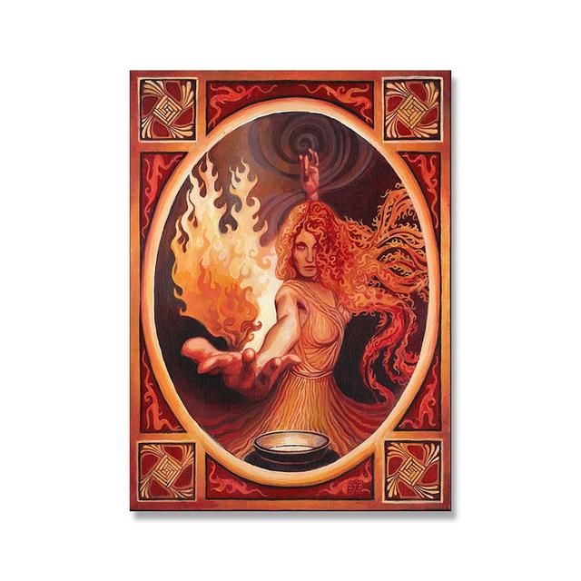 Греческий миф, богиня, ведьма, языческий настенный художественный постер, психоделический богемный цыганский холст, картина с принтом, домашний декор для спальни