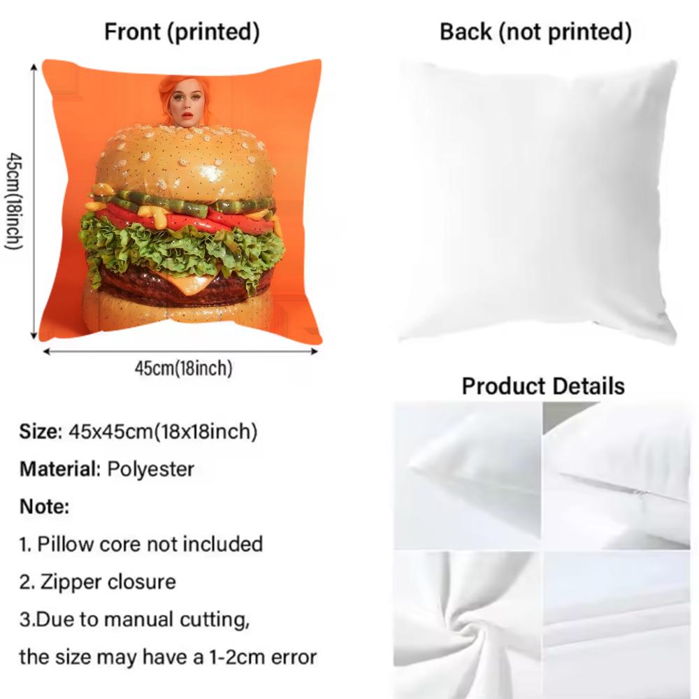 Singer K-Katy P-Perry 1432 Hot Album Cushion Cover Reversible Plush Pillow Cover – For car, sofa, bedroom, perfect as a gift.